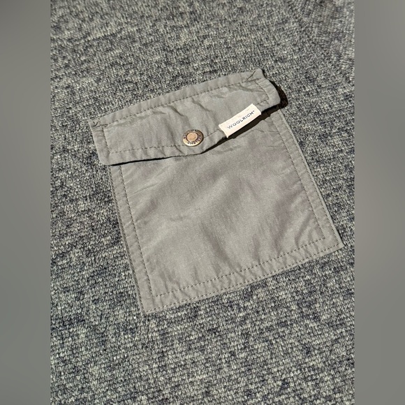 Woolrich Sweater Pullover Mens XL Green Heather 1/4 Snap Long Sleeve Pocket - Picture 4 of 5